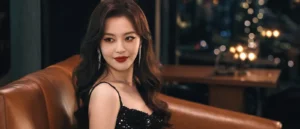 中山區禮服店包廂內,公關小姐坐在皮沙發上的示意畫面